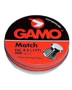 Gamo 6320034BL54 Match  .177 Pellet Lead Flat Nose 500 Per Tin