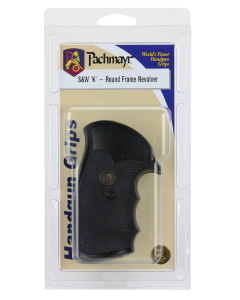 Pachmayr Gripper Grip Checkered Black Rubber with Finger Grooves for S&W K/L Frame with Round Butt