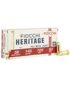 Fiocchi Heritage 38 S&W Short 145 gr Full Metal Jacket 50 Per Box