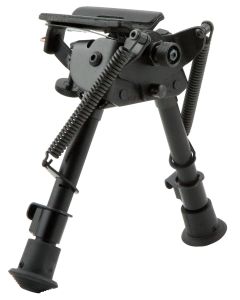 Harris Bipods Swivel BR Swivel Stud, 6-9", Black Steel/Aluminum, Notched Legs, Rubber Feet