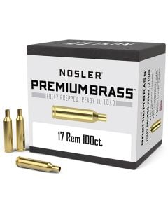 Nosler Premium Brass Unprimed Cases 17 Rem Rifle Brass 100 Per Box