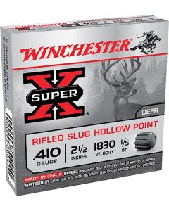 Winchester Ammo Super X 410 Gauge 2.50" 1/5 oz Rifled Slug Shot 15 Per Box/ 10 Case Value Pack