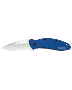 Kershaw Scallion 2.40" Folding Drop Point Plain Bead Blasted 420HC SS Blade Navy Blue Anodized Aluminum Handle Includes Pocket Clip