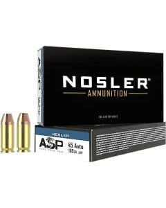 Nosler Assured Stopping Power Handgun 45 ACP 185 gr Jacketed Hollow Point 50 Per Box