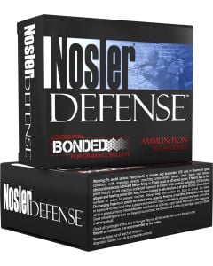 Nosler Defense Handgun 9mm Luger +P 124 gr Bonded Performance Tipped 20 Per Box
