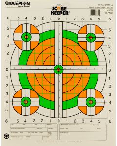 Champion Targets Score Keeper  Bullseye Paper Hanging 100 yds Rifle 14" x 18" Green/Orange 12 PK