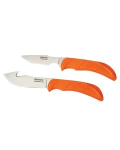 Outdoor Edge Wild Pak Multiple Skinner w/ Gut Hook Saw Caper Plain Saw Stainless Steel Blade FRN Orange Handle