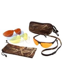 Pyramex Ducks Unlimited Shooting Kit Adult Clear Amber Orange Vermilion & Sunblock Bronze Lens Anti-Fog Black Frame