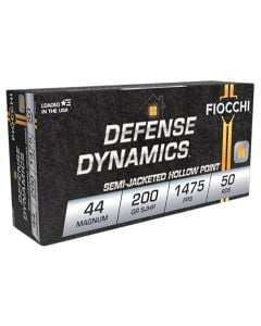 Fiocchi Defense Dynamics 44 Rem Mag 200 gr Semi Jacketed Hollow Point 50 Per Box