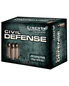 Liberty Ammunition  Civil Defense  45 Colt (LC) 78 gr Hollow Point (HP) 20 Bx/ 50 Cs
