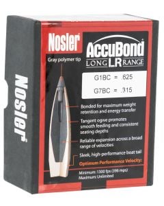 Nosler Accubond Long Range 6.5mm .264 142 Gr. Spitzer Point 100/Box