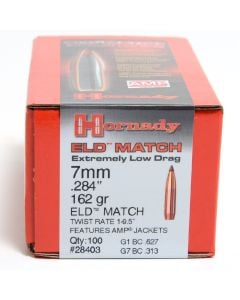 Hornady ELD Match Bullets 7mm .284 Dia 162 Gr 100/Box