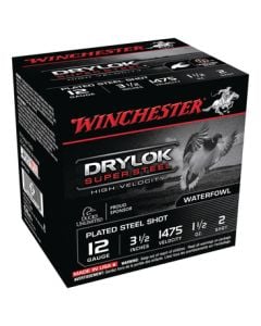 Winchester Drylok Super Steel High Velocity Waterfowl Loads Plated12 Gauge 3.5"