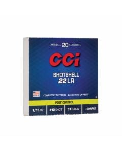 CCI Pest Control Shotshell 22 LR 31 Gr. 1000 fps #12 20/Box