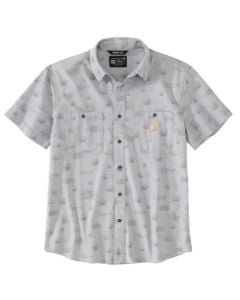 Carhartt Men's Rugged Flex Woven S/S Button Down Shirt - Alloy