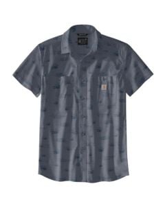 Carhartt Men's Rugged Flex Woven S/S Button Down Shirt - Bluestone