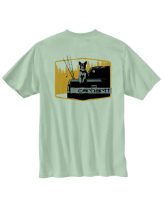 Carhartt Men’s Dog Graphic S/S Pocket Crewneck T-Shirt - Jade Heather