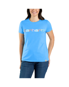 Carhartt Women's S/S Logo Graphic Crewneck Tee - Azure Blue