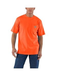 Carhartt Men’s Cotton S/S Pocket Crew T-Shirt - Bright Orange