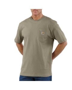 Carhartt Men’s Cotton S/S Pocket Crew T-Shirt - Desert