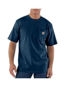 Carhartt Men’s Cotton S/S Pocket Crew T-Shirt - Navy