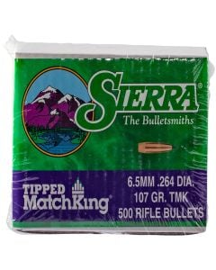 Sierra Tipped MatchKing  6.5 Creedmoor .264 107 gr Tipped MatchKing 500 Per Box