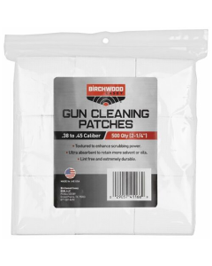 Birchwood Casey Gun Cleaning Patches .38 Cal Cotton 2.25" 500/Pack