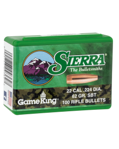 Sierra GameKing  .224 62 gr Spitzer Boat-Tail (SBT) 100 Per Box
