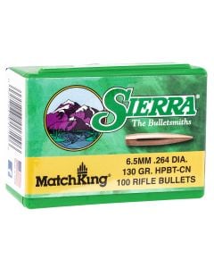 Sierra MatchKing  6.5 Creedmoor .264 130 gr Hollow Point Boat-Tail (HPBT) 100 Per Box