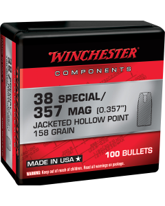 Winchester Ammo Centerfire Handgun Reloading 357 Mag .357 158 gr Jacketed Hollow Point (JHP) 100 Per Box