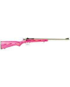 Crickett 22 LR 1rd, 16.12" Stainless Barrel, Blued Metal, Pink Laminate Stock, Youth