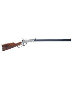 Henry Silver Deluxe 44-40 Win 13+1, 24.50" Blued, Nickel-Plated Engraved Rec, Walnut