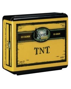 Speer TNT  .22 Cal .224 55 gr Jacketed Hollow Point (JHP) 100 Per Box