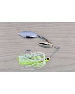 Lunker Lure Proven Winner Double Blade Spinnerbait 1/4 oz. - Chartreuse/White PG 3.5/PN 4 Wil