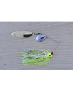 Lunker Lure Proven Winner Double Blade Spinnerbait 1/2 oz. - Chartreuse/White PN 3 Col/PG 4.5 Wil