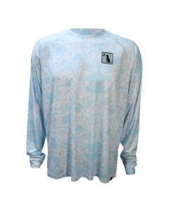 Local Boy Outfitters Men’s L/S Printed Performance UPF 50+ Shirt - Light Blue