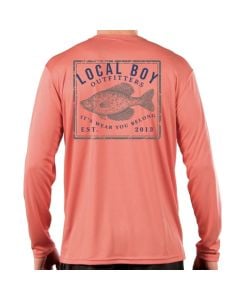 Local Boy Outfitters Men's Holy Crappie L/S Graphic Performance Shirt-Salmon
