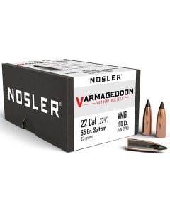 Nosler Varmageddon Rifle Bullets .224 Dia. 55 Gr Flat Base Spitzer 100 Count