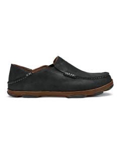Olukai Men's Moloā Leather Slip-On Shoes - Black/Toffee