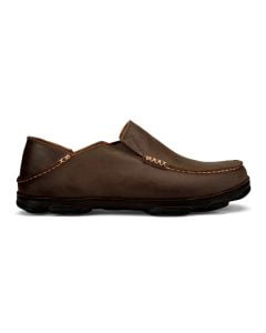 Olukai Men's Moloā Leather Slip-On Shoes - Dark Wood/Dark Java