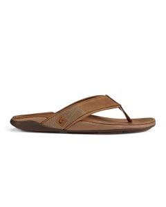 Olukai Men's Tuahine Leather Waterproof Beach Sandals - Toffee