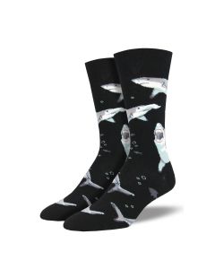 SockSmith Men's "Shark Chums" Black Socks