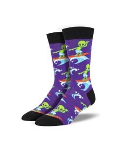 SockSmith Men's "Surfing The Galaxy" Purple Socks