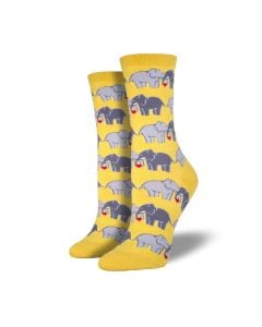 SockSmith Women's "Elephant Love" Yellow Socks
