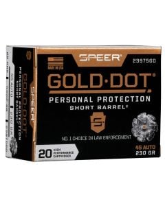 Speer Gold Dot Short Barrel Personal Protection 45 Auto 230 Gr. JHP 20/Box
