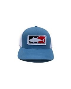 Tunabelly Offshore Columbia Blue & White Snapback
