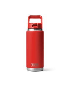 Yeti Rambler 26 oz. Water Bottle w/Color-Matched Straw Cap - Rescue Red